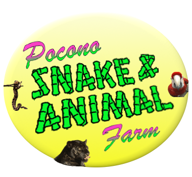 A button that says pocono snake & animal farm near adventure sports