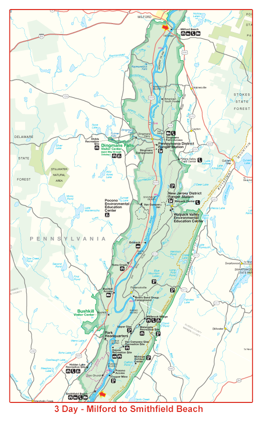 A map milford to smithfield beach on Adventure sports website