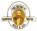 A logo for the henry p. robeson house beef and ale