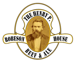 A logo for the henry p. robeson house beef and ale