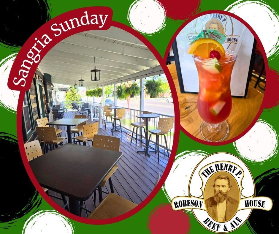 A sangria sunday advertisement for the henry p. house