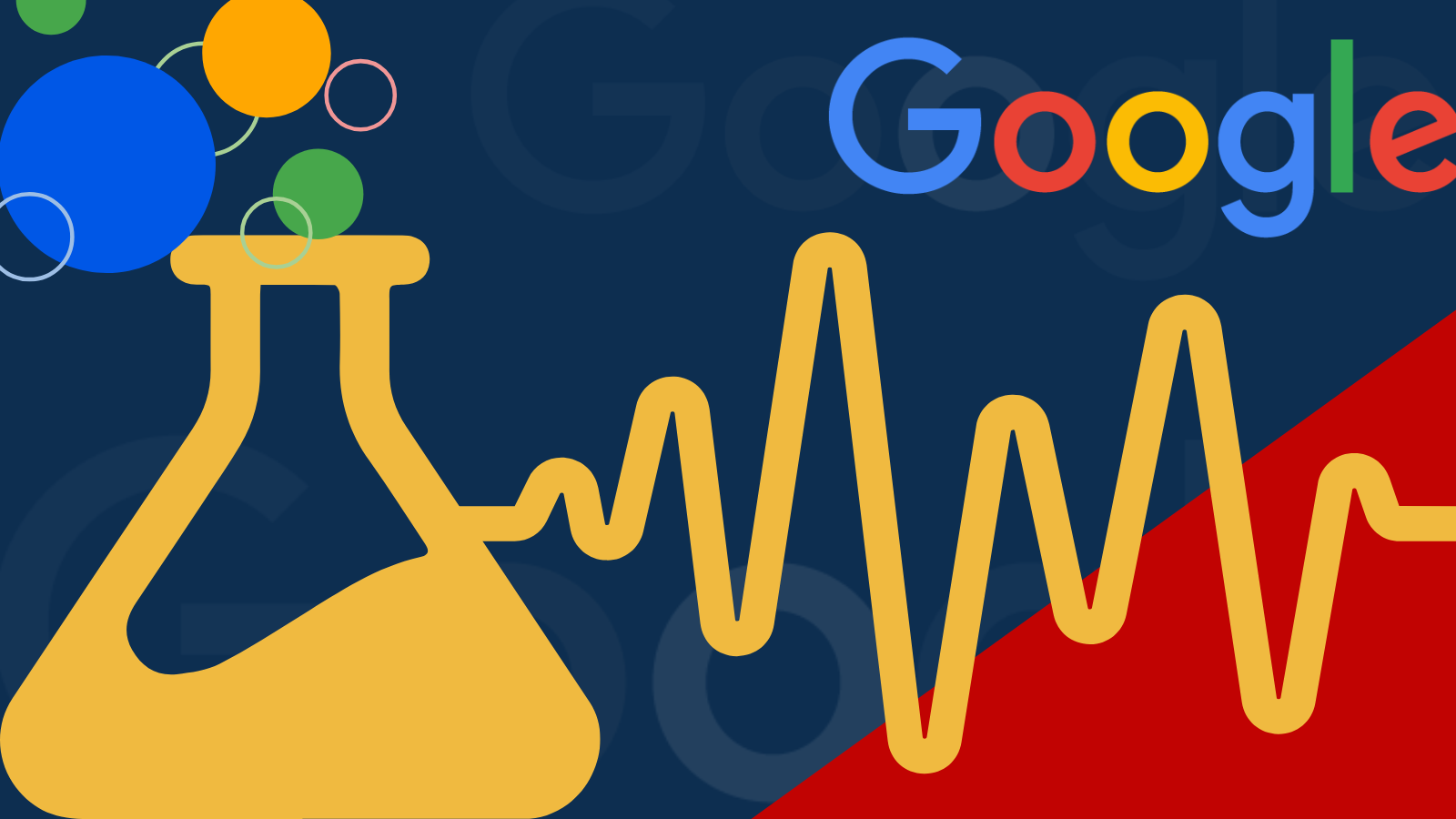 A google logo with a beaker and a wave