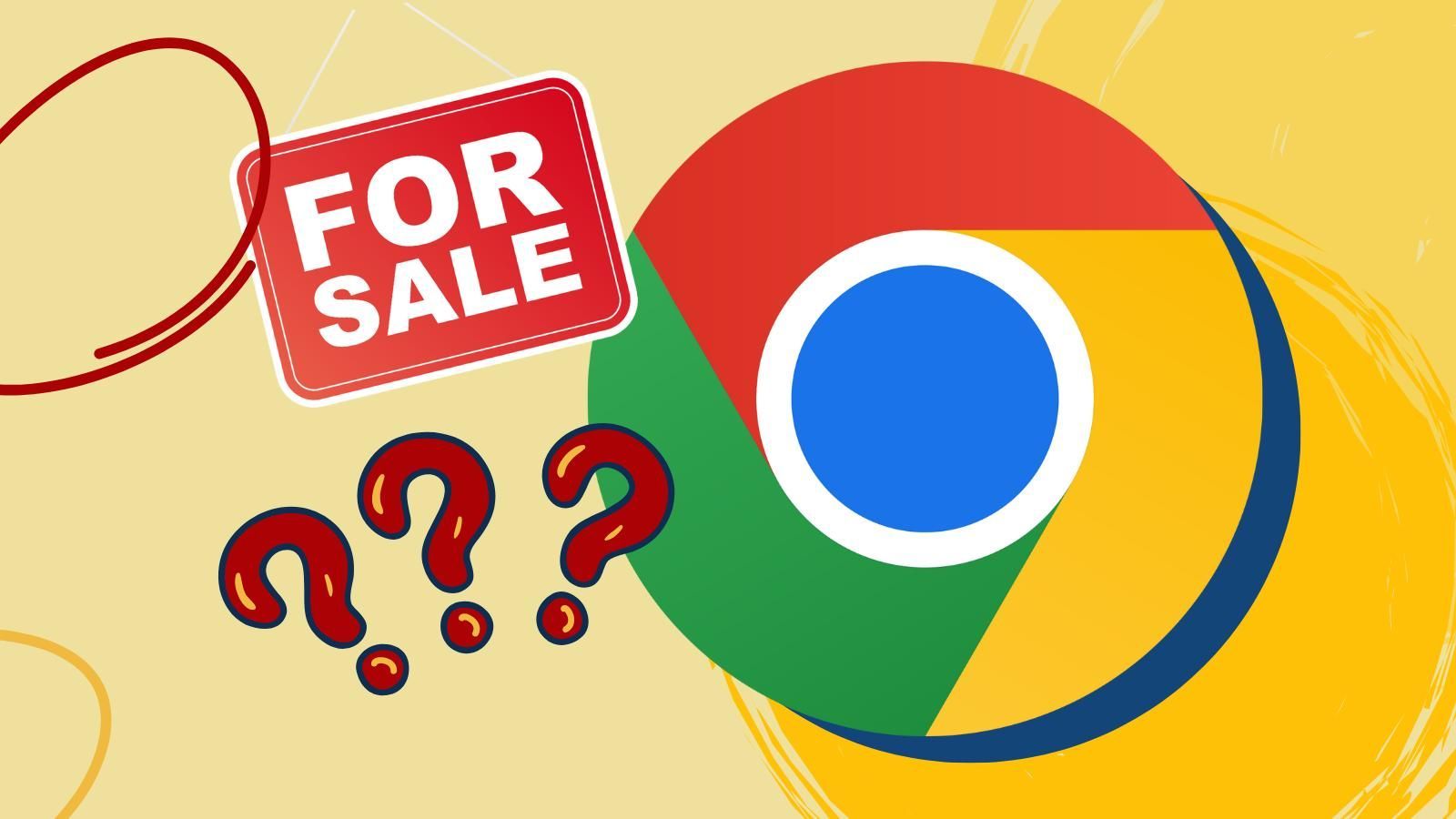 A for sale sign is next to a google chrome logo.