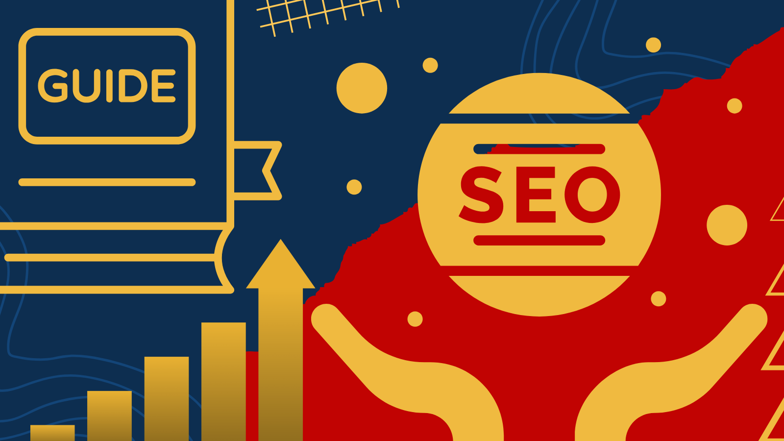 An illustration of a guide and a seo icon.