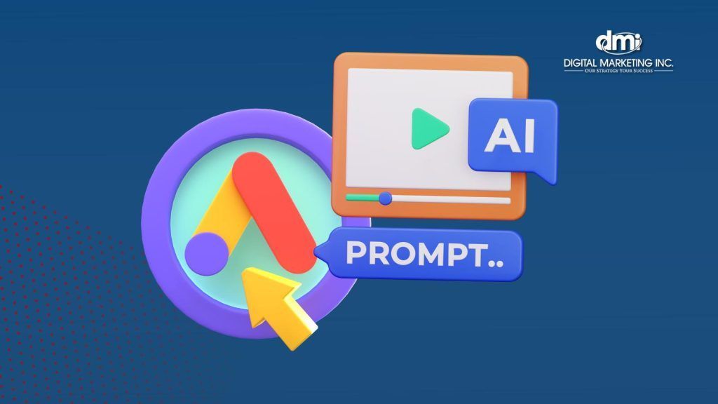 A 3d illustration of a prompt button on a blue background.