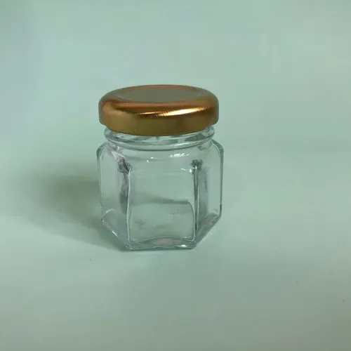 Frasco vidrio chico hexagonal