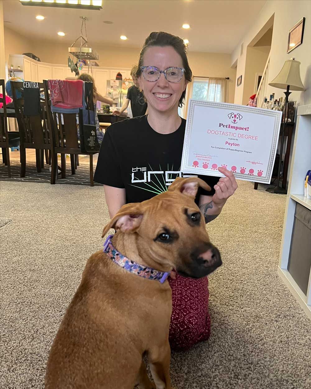 Happy Woman with Her Dog — St. Louis, MO — PetImpact!