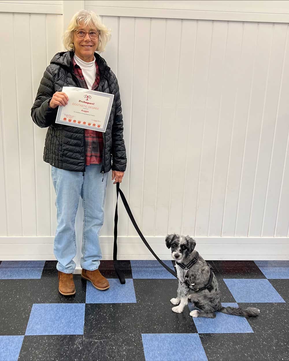 Smiling Woman with Her Dog — St. Louis, MO — PetImpact!
