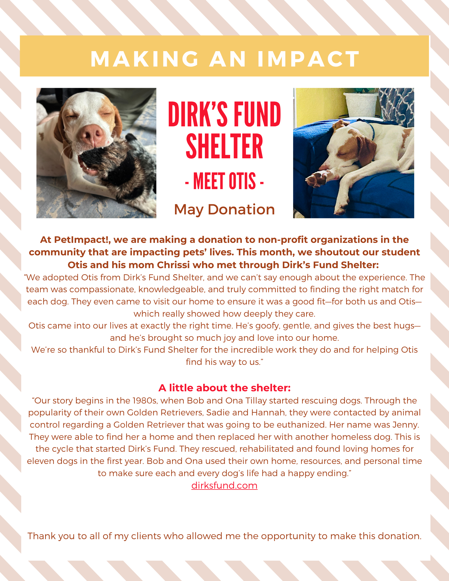 May 2025 Donations — St. Louis, MO — PetImpact! Dog Training