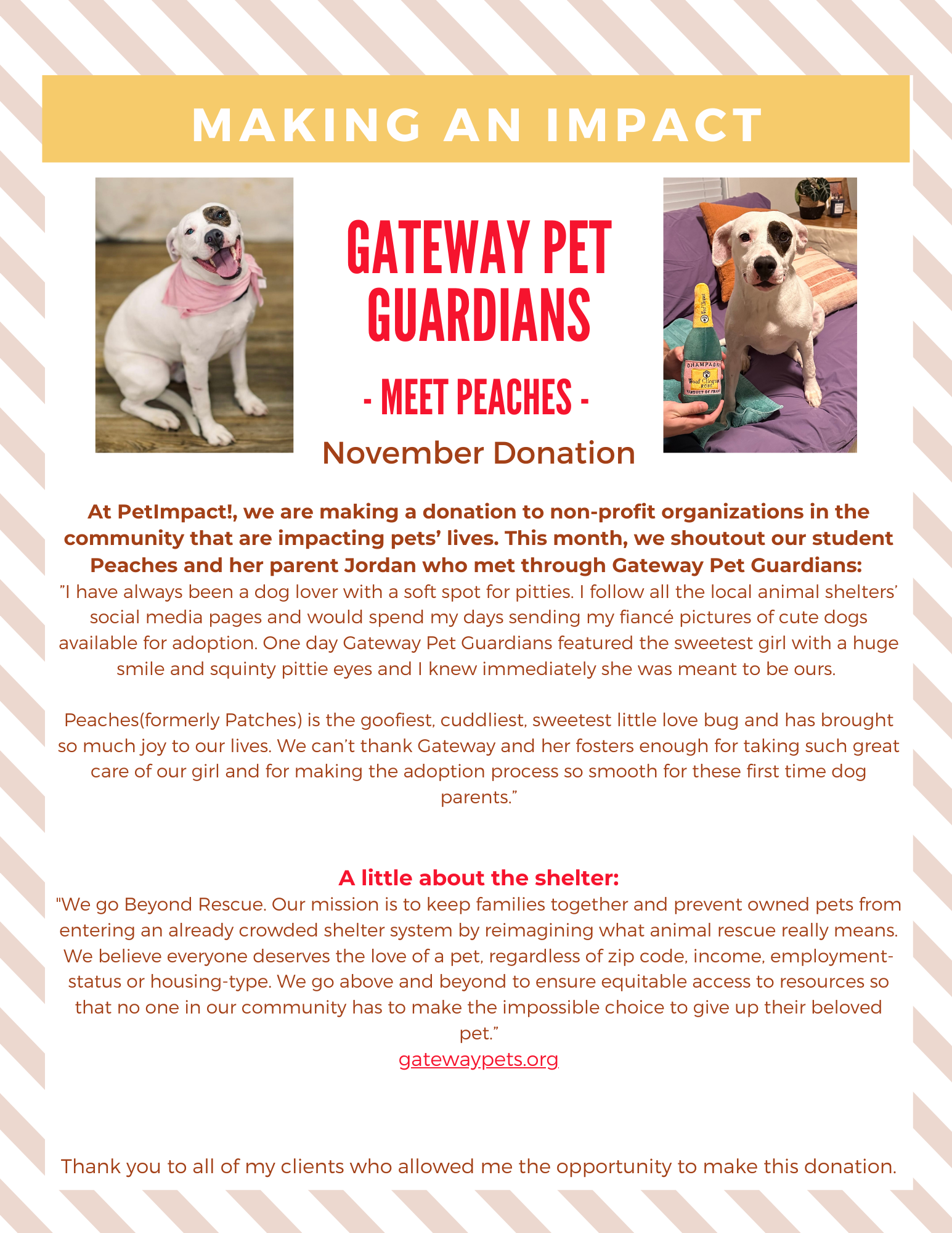 October 2024 Donations — St. Louis, MO — PetImpact! Dog Training