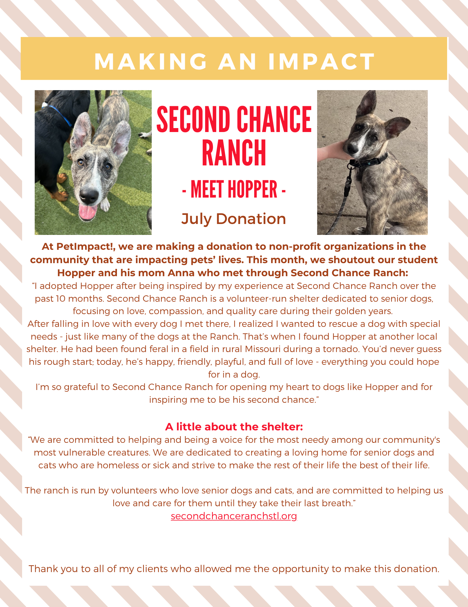 June 2025 Donations — St. Louis, MO — PetImpact! Dog Training