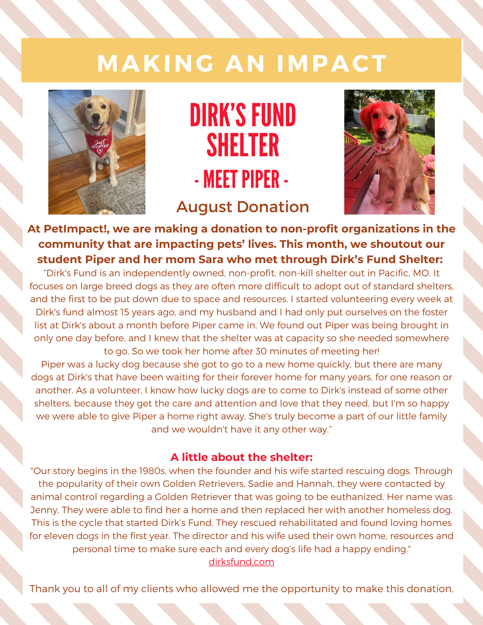 September 2024 Donations — St. Louis, MO — PetImpact! Dog Training