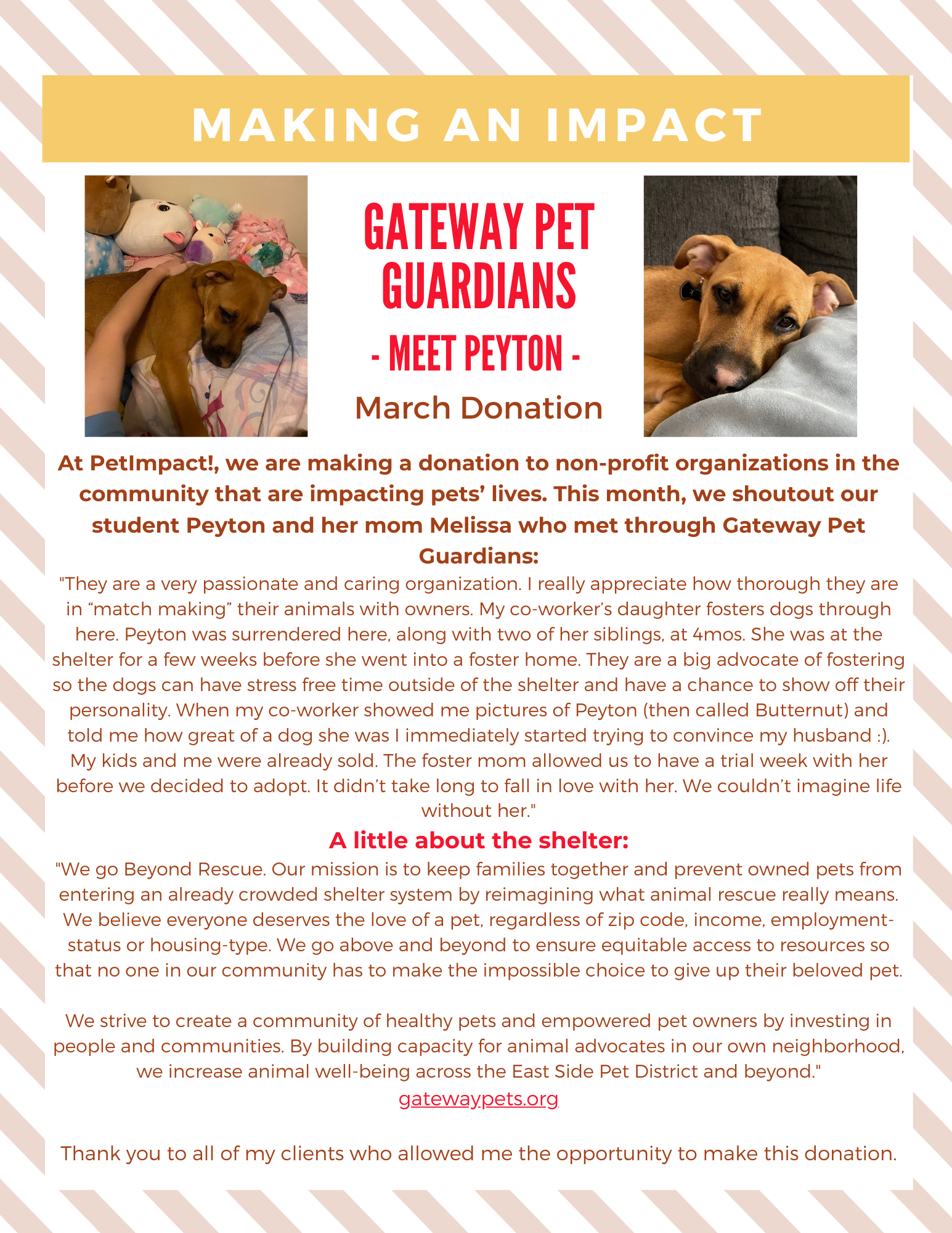 March 2024 Donations — St. Louis, MO — PetImpact! Dog Training