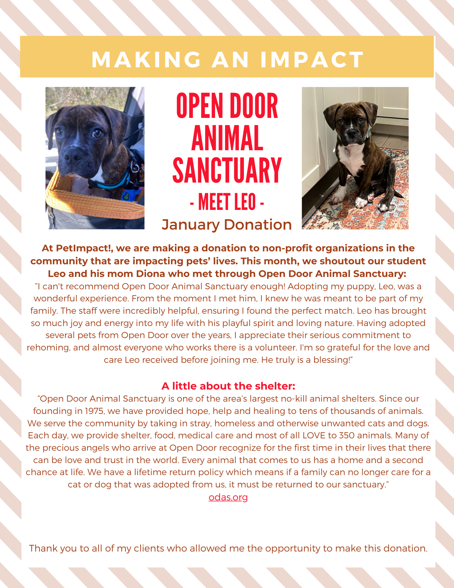 January 2025 Donations — St. Louis, MO — PetImpact! Dog Training