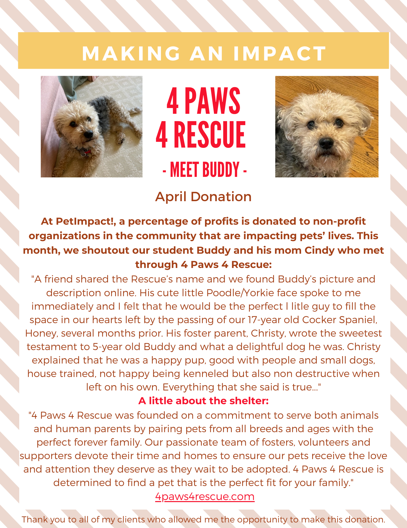 April 2023 Donations — St. Louis, MO — PetImpact! Dog Training