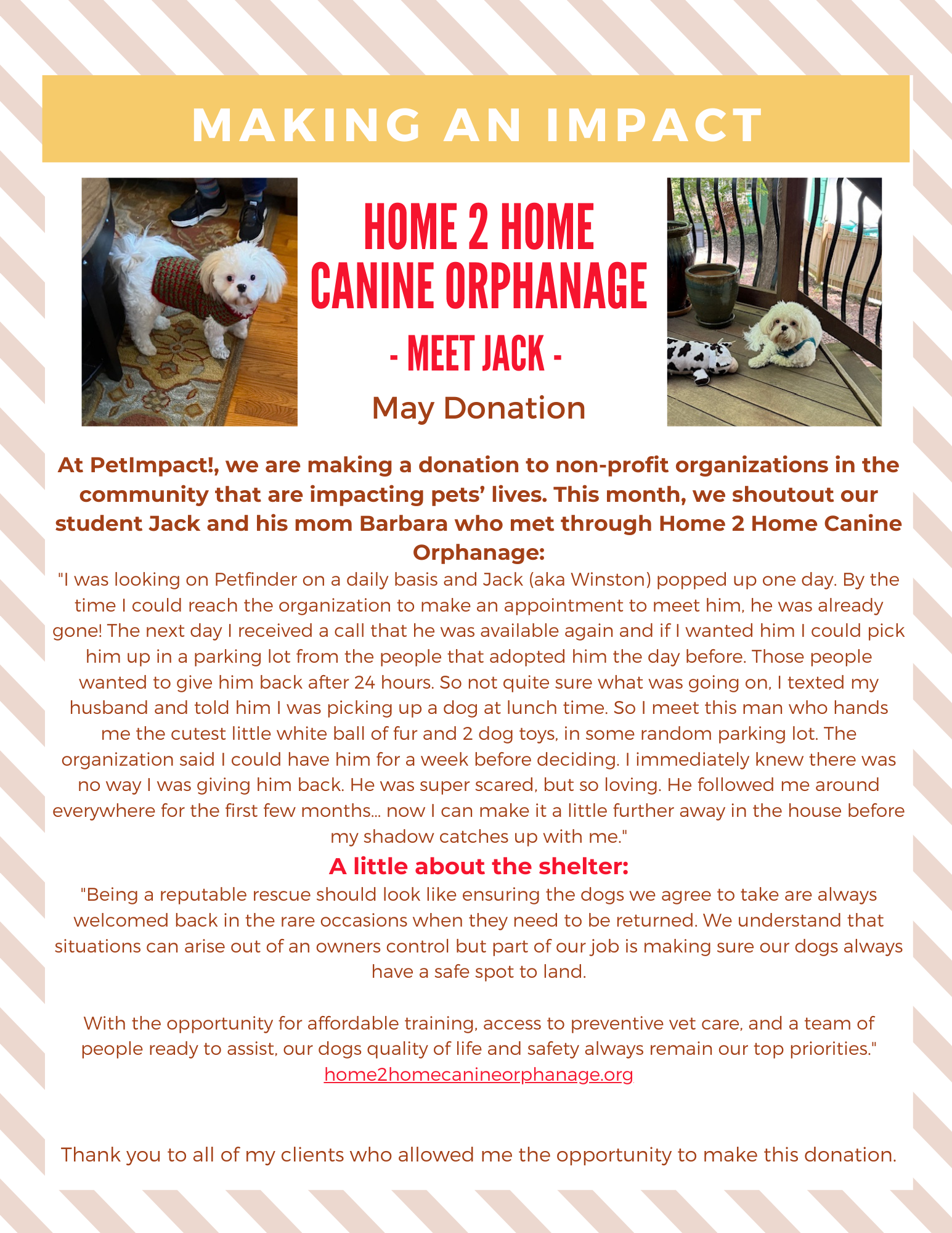 May 2024 Donations — St. Louis, MO — PetImpact! Dog Training