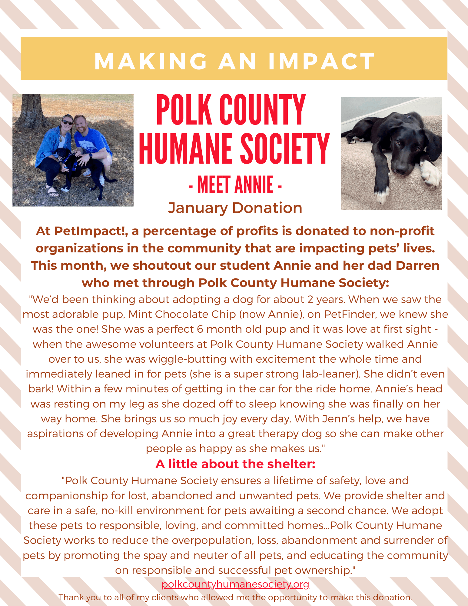 November 2022 Donations — St. Louis, MO — PetImpact! Dog Training