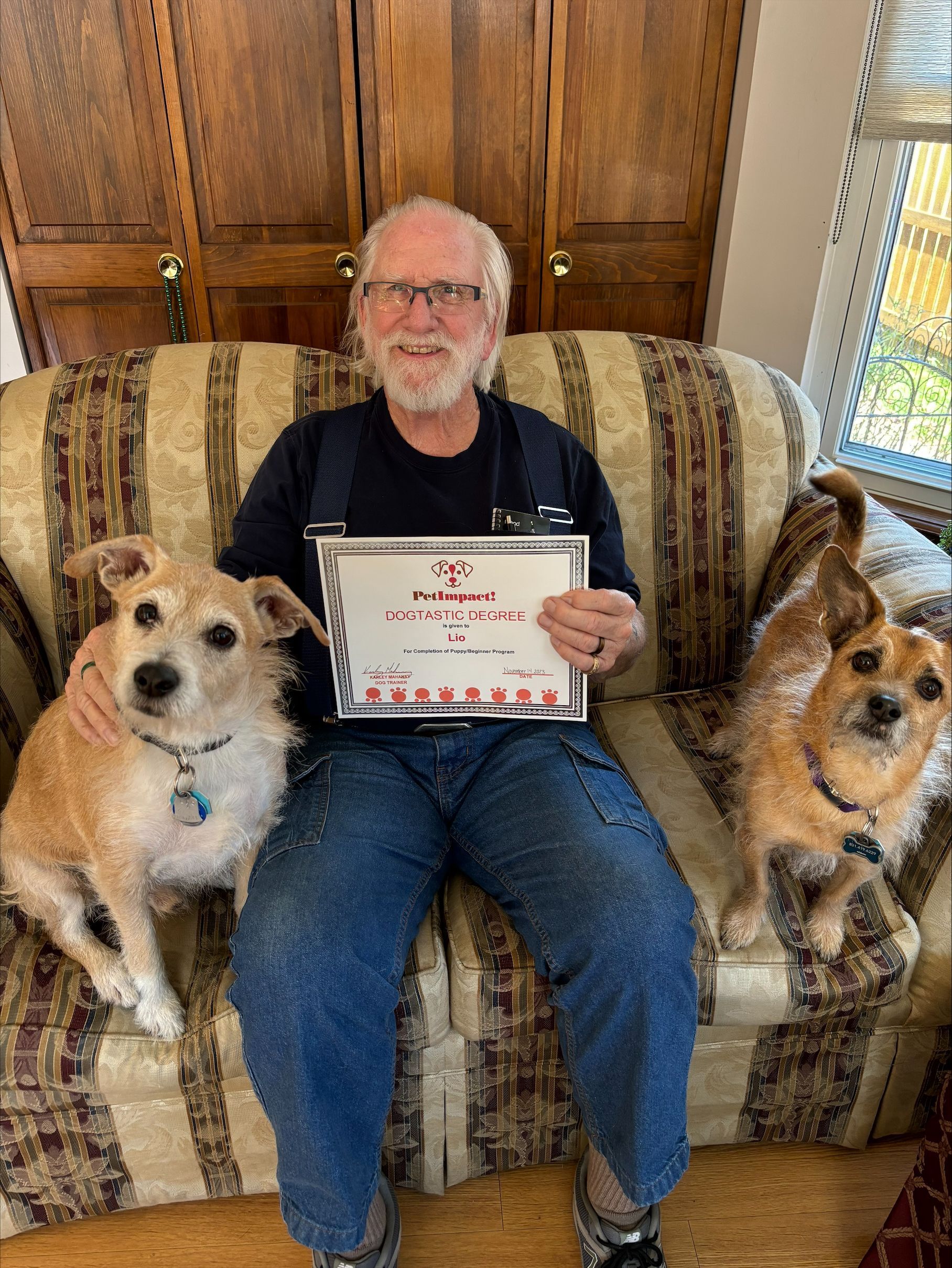A grandfather with two dogs — St. Louis, MO — PetImpact!