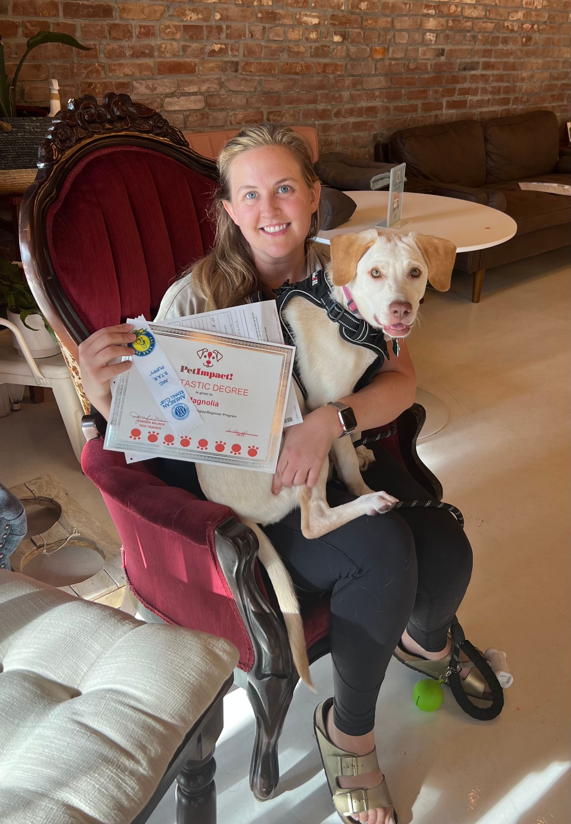 Woman Smiling with Dog — St. Louis, Mo — Petimpact!