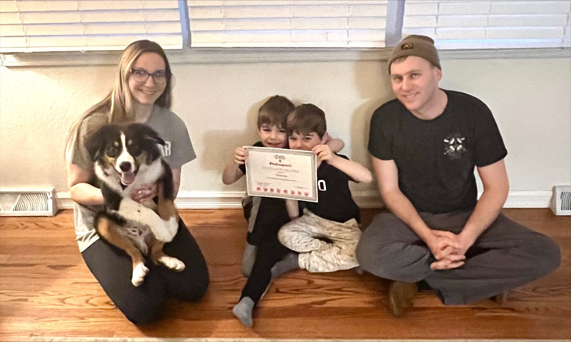 Two Adults and a Kid with a Dog — St. Louis, Mo — Petimpact!