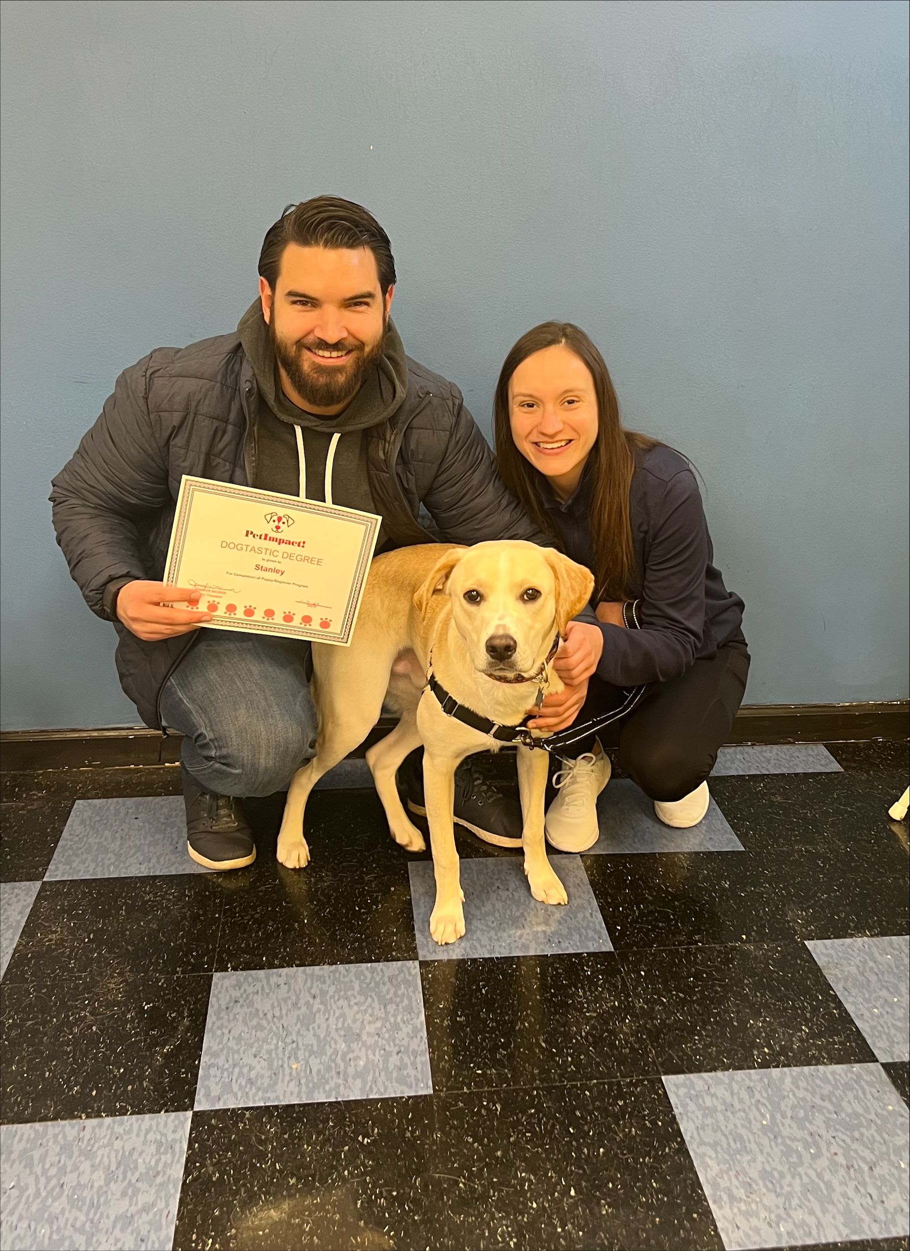 Newly Graduated Dog with Certificate — St. Louis, MO — PetImpact! Dog Training