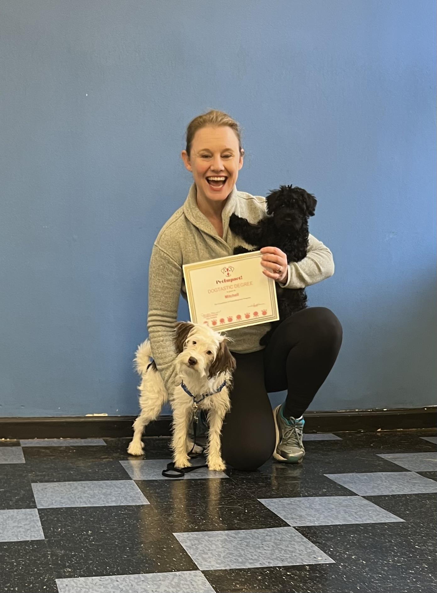 Happy Dog Owner And Her Pets — St. Louis, MO — PetImpact!