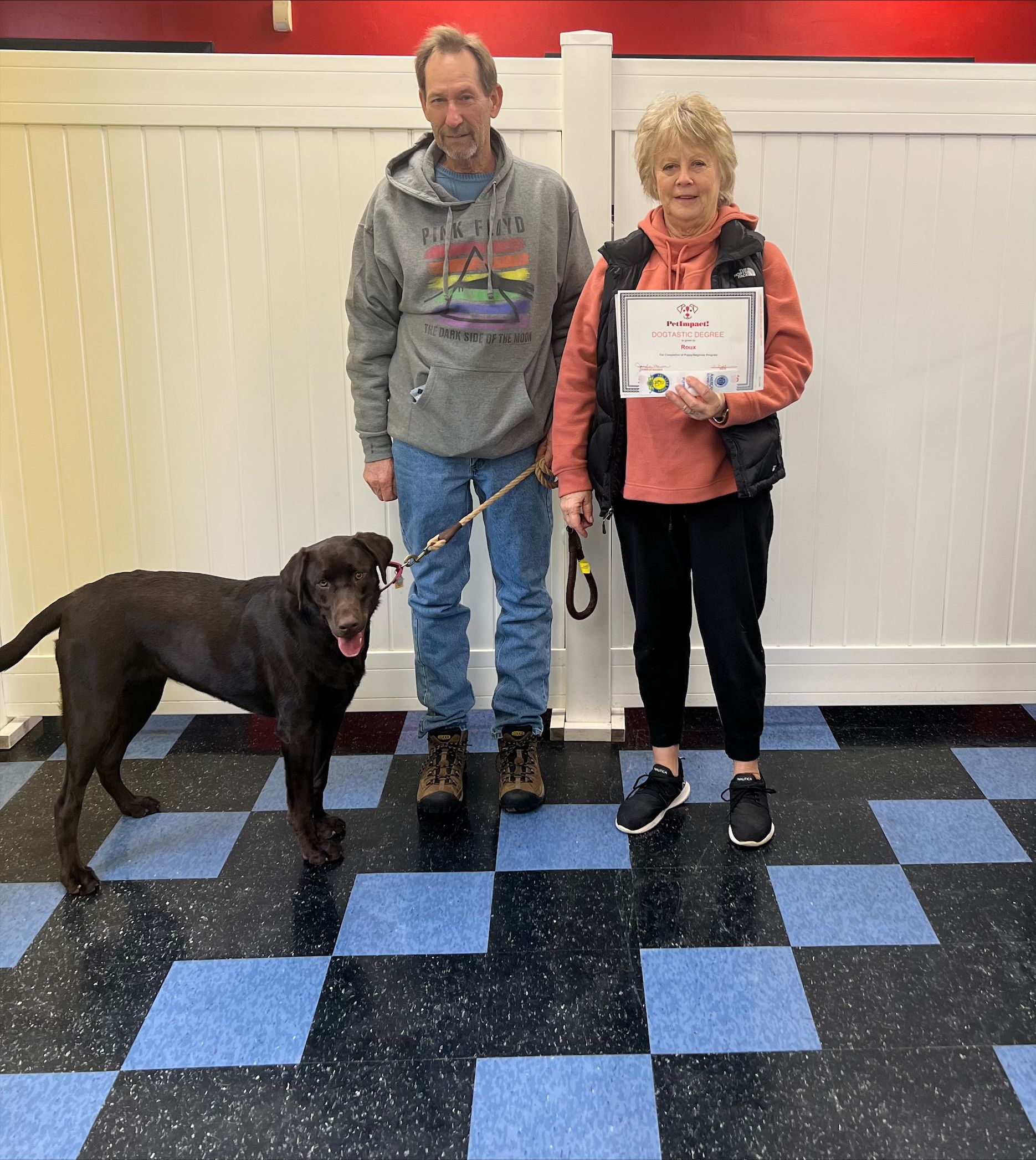 Newly Graduated Dog with Certificate — St. Louis, MO — PetImpact! Dog Training