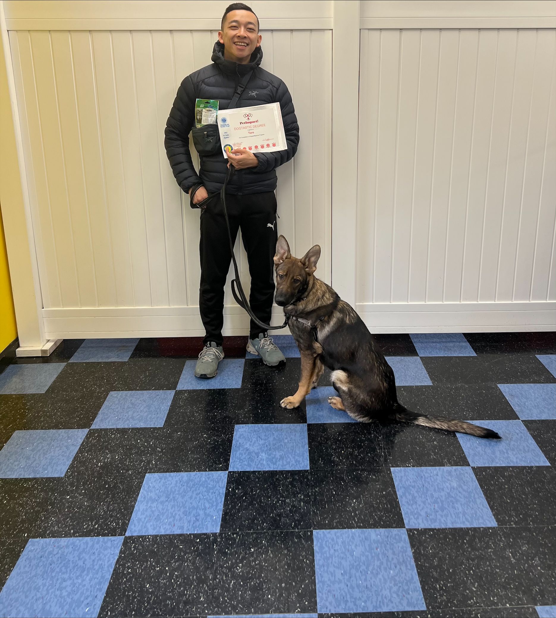 Newly Graduated Dog with Certificate — St. Louis, MO — PetImpact! Dog Training