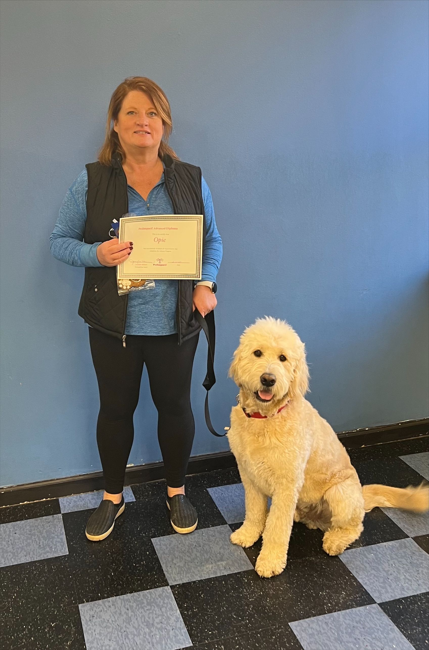 Dog Graduate With Ther Owner— St. Louis, MO — PetImpact! Dog Training