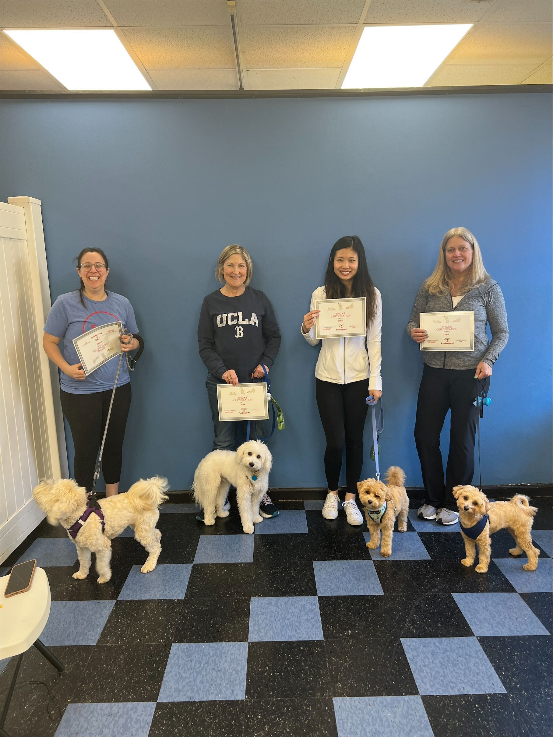 Women Holding a Certificate With Her Dog — St. Louis, Mo — Petimpact!