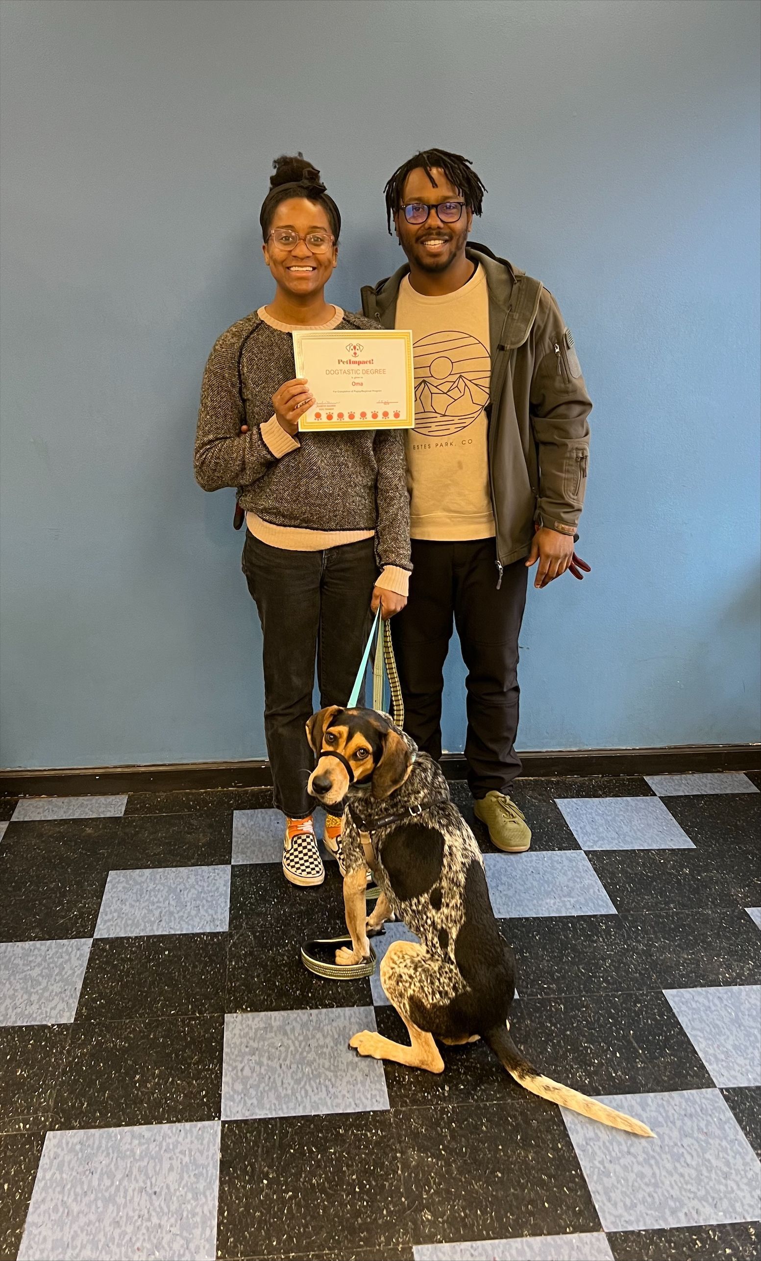 Brown Dog And The Couple Owner — St. Louis, MO — PetImpact! Dog Training