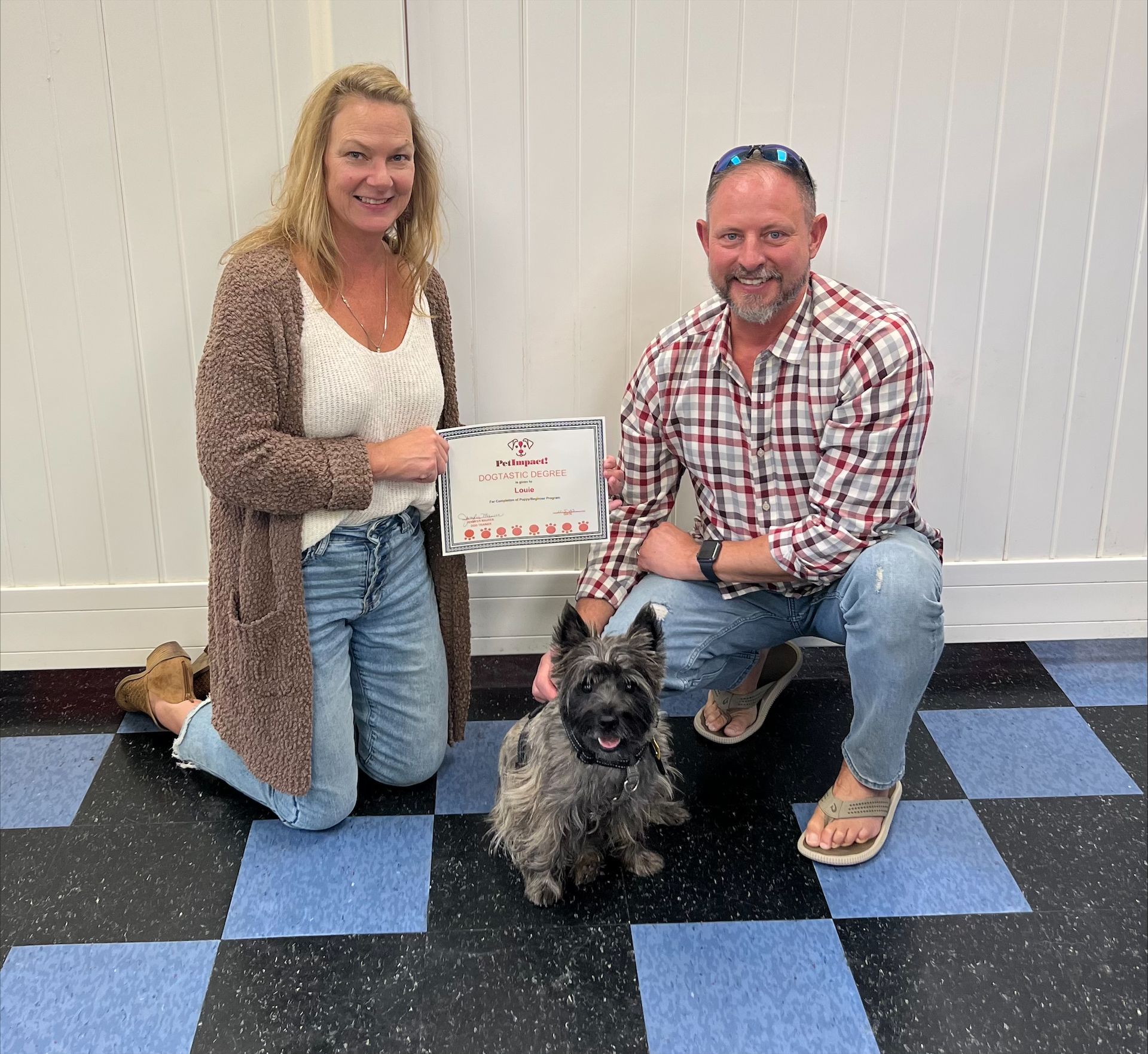 Sitting Dog Owner and One Dog — St. Louis, Mo — Petimpact!