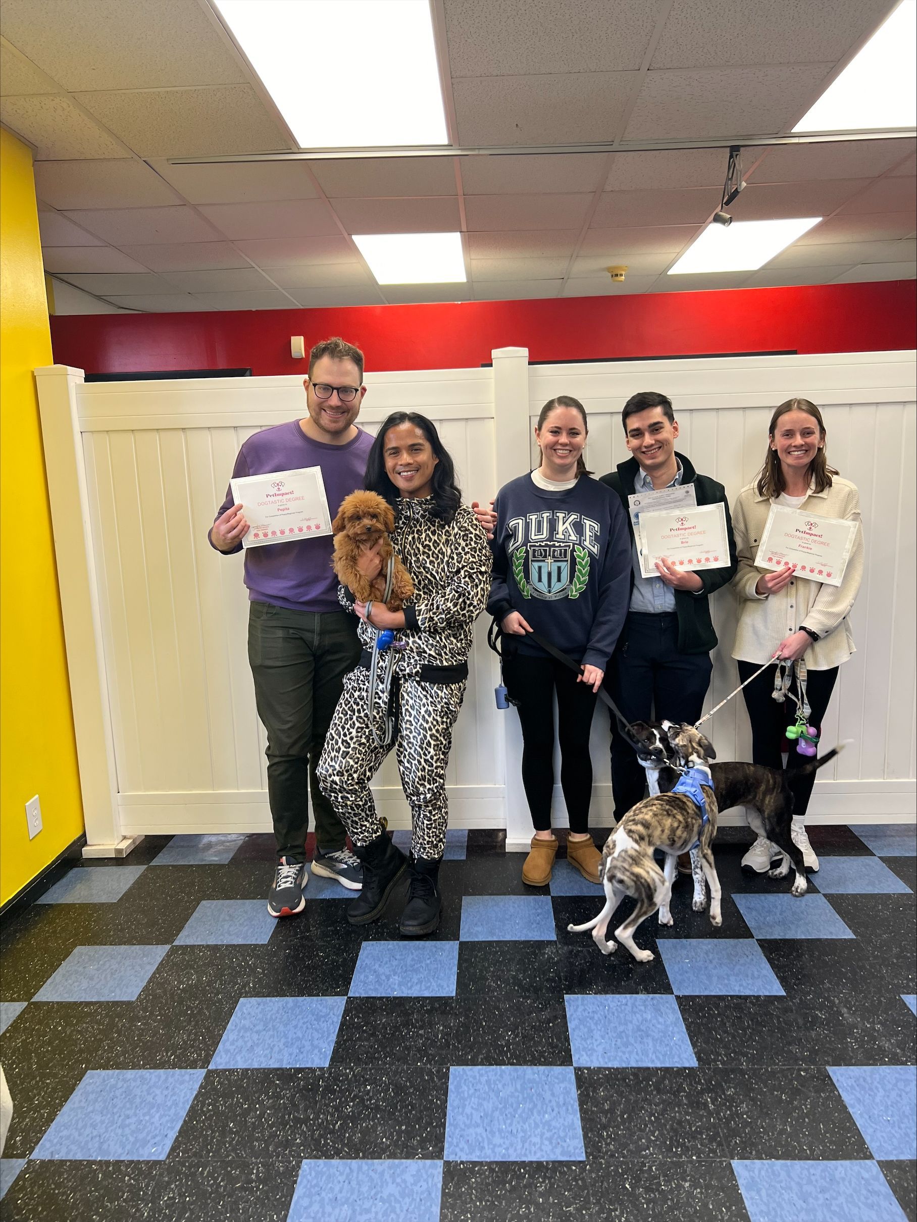 A Group Of People Are Posing For A Picture With Their Dogs — St. Louis, MO — PetImpact!