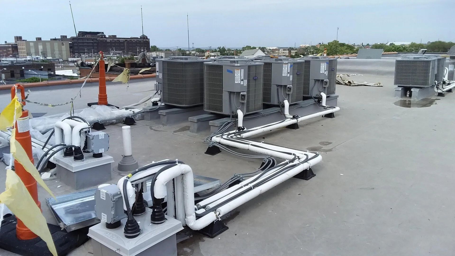 Industrial rooftop units.