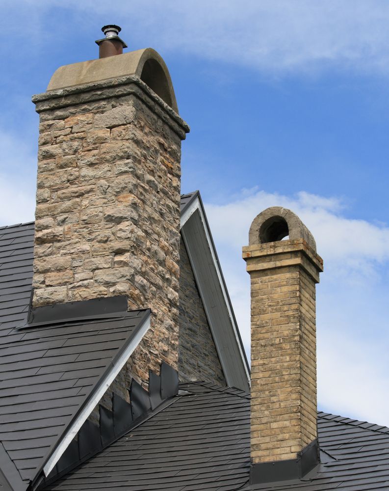 residential stone chimney