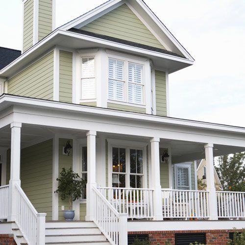 house with light green exterior