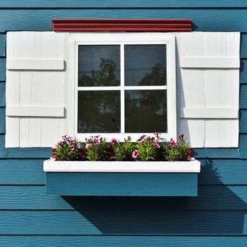 exterior window with flower box