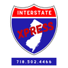 Logo: Interstate Xpress with NJ outline, red/blue shield design, phone number.