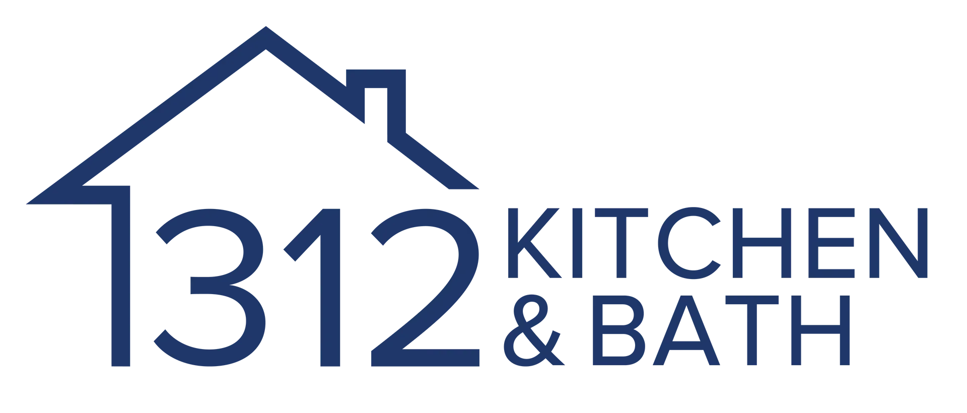 The logo for 1312 kitchen and bath shows a house with a roof.