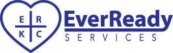 A logo for everready services with a heart in the middle.