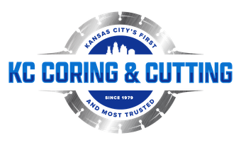 A logo for a company called kc coring and cutting