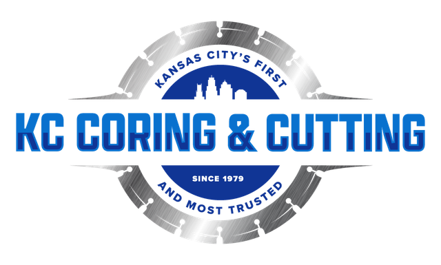 A logo for a company called kc coring and cutting