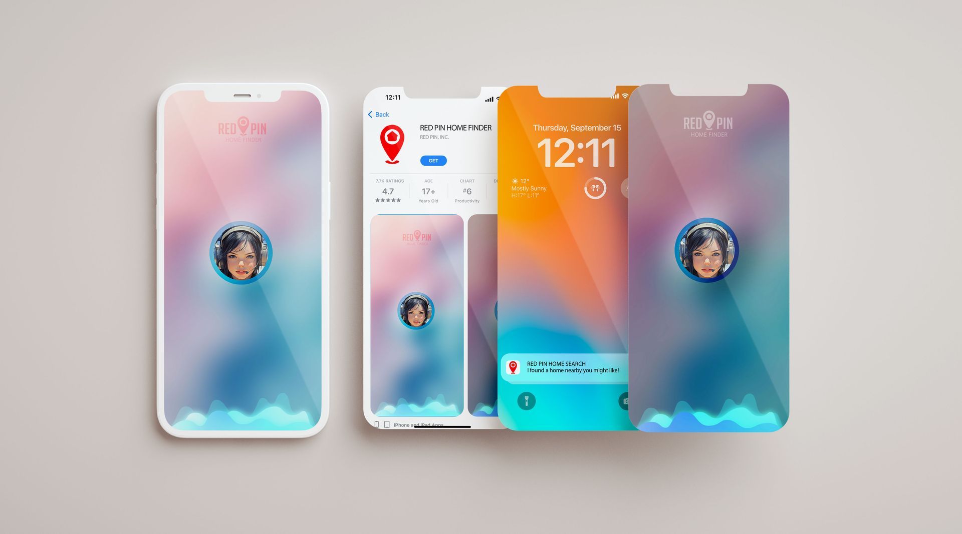 RedPin concept app store mockup