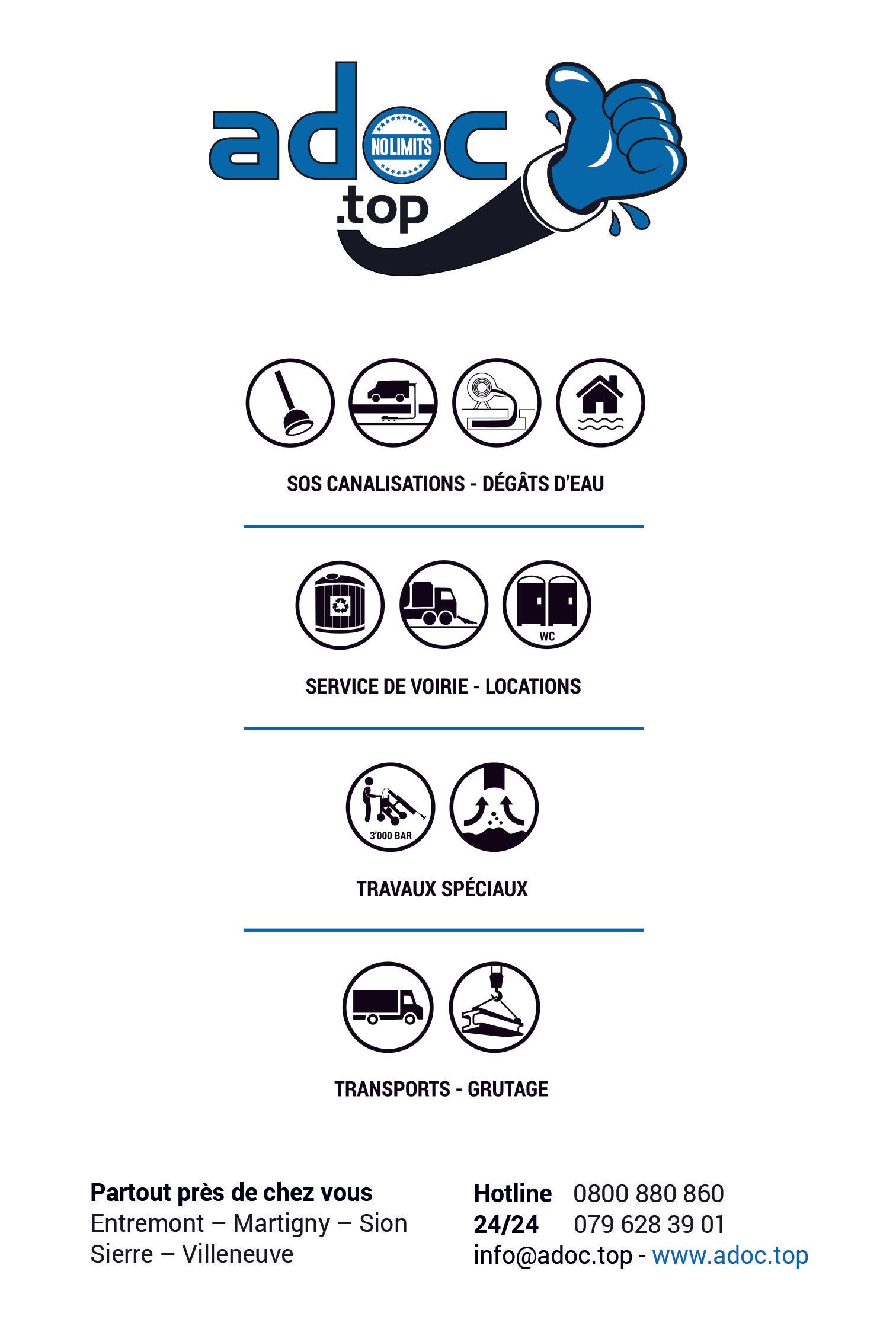 Un dépliant pour une entreprise appelée adec top