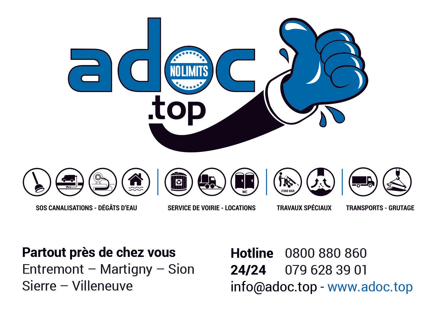 Un logo pour une entreprise appelée adoc top