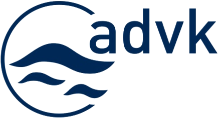 Un logo pour advk avec une vague au milieu