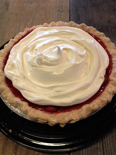 Pie with jam and icing on top