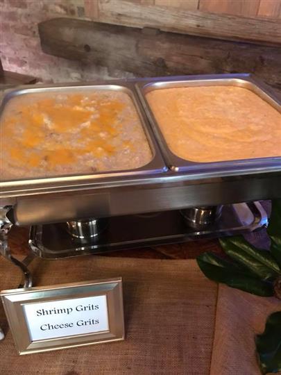 Shrimp grits and cheese grits