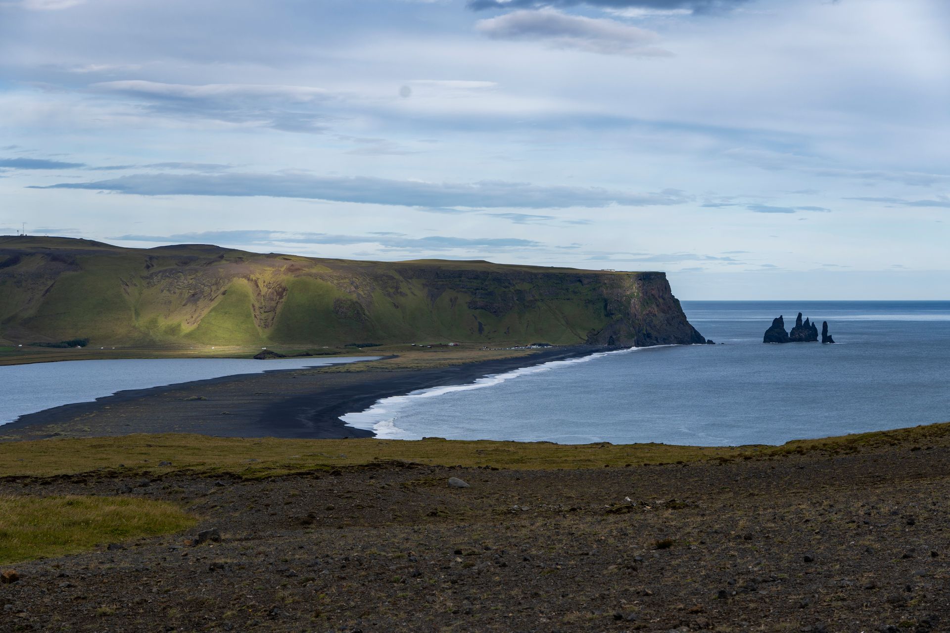 The Black Sand Beach (Reynifjara) from dyrhólaey light house.