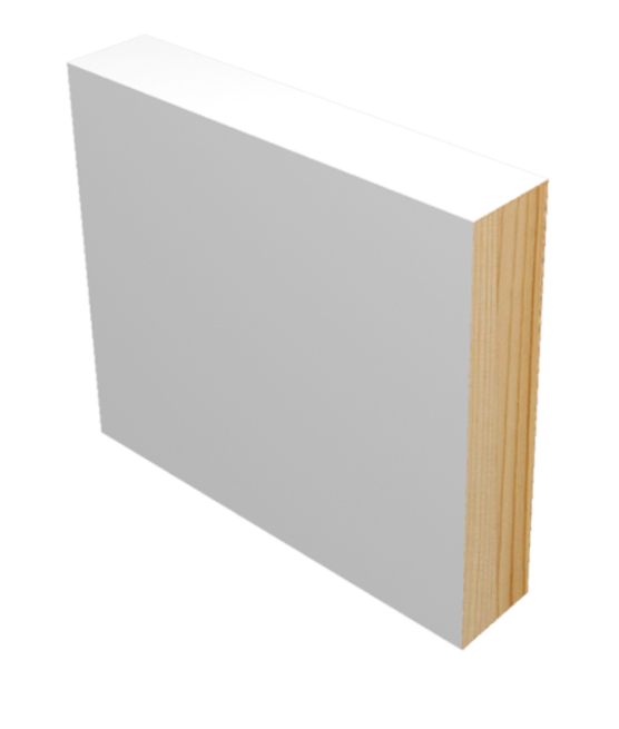 A white box with a wooden corner on a white background.